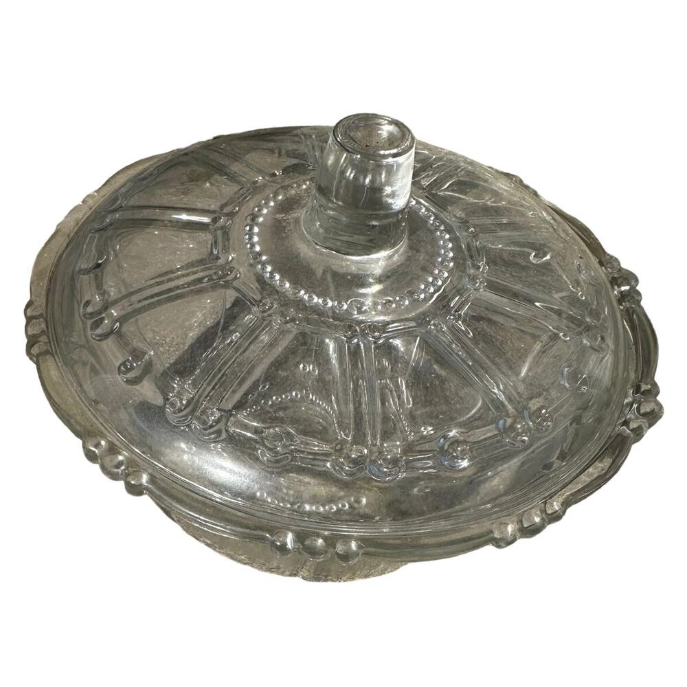 Vintage KIG Indonesia Clear glass Candy Dish with Lid